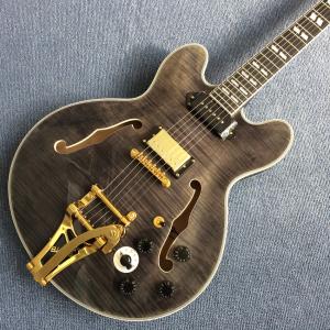 Quality High quality ebony fingerboard, double jack, double F holes Jazz Electric Guitar wholesale