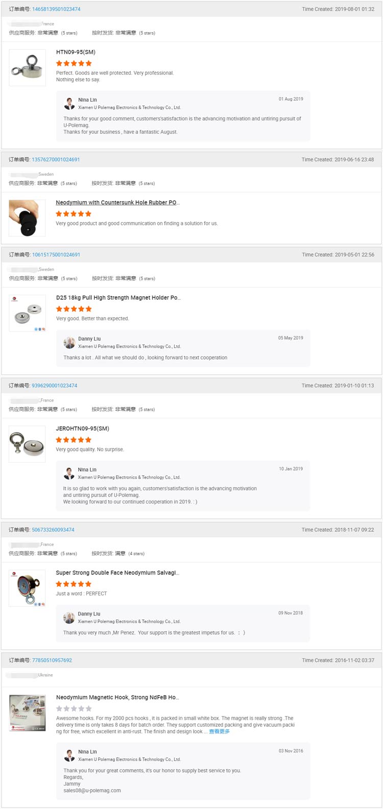 High Tolerance Strong Magnetic Salvage Set Magnet Hooks with ISO9001 2008 Certificate
