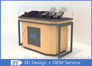 Quality Lockable Wooden Glass Veneer Jewelry Shop Counters Install Lights wholesale
