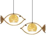 Fish Shaped Rattan Woven Hotel BarLamp Creative Chinese Style Retro lamp(WH-WP