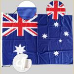 3x5' Australia Flag Knitted Polyester Rope and swiss buckle Customized