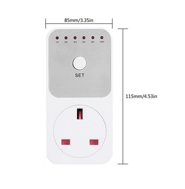 US/UK/EU Plug Energy Efficiency Timer Socket 1-10 Hour Countdown Timing Automatically Off Socket