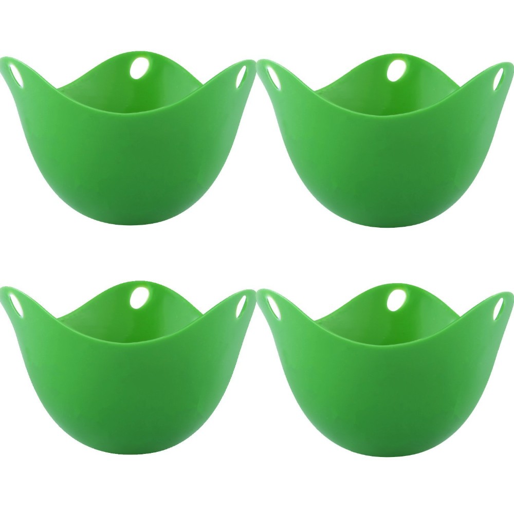 6pcs Hard Soft Boiled Without Shell Egg Gadget Maker Cooking Boiler FDA Cup Holder Kitchen Tray Silicone Cooker
