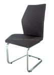 Leisure Stainless Dining Chair Polyester Fabric Brown Shell Brushed Stainless