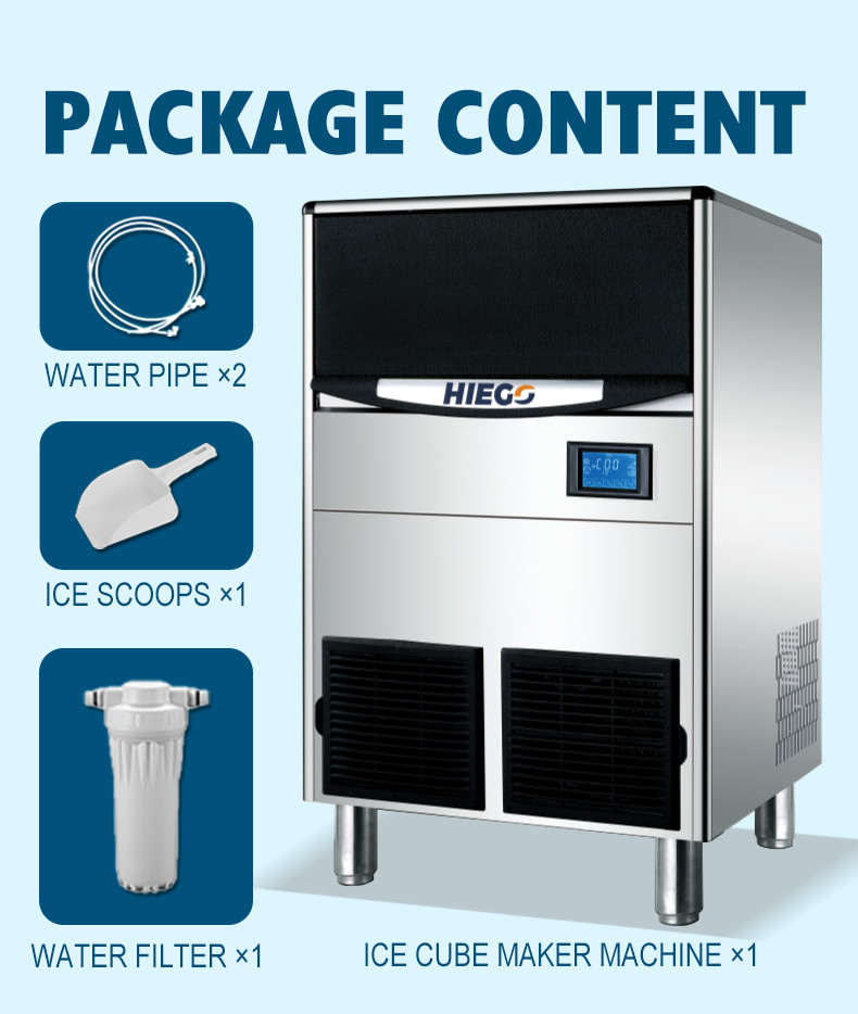 100KG Barrel Ice Maker R404a Commercial Ice Cube Machine Air Cooling