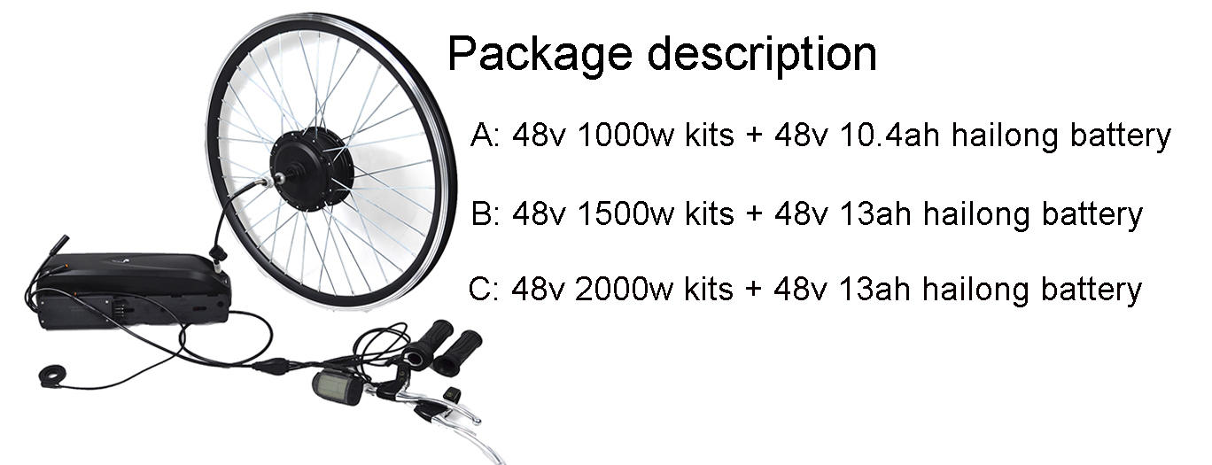 48v 1500w electric bicycle conversion kits with battery ebike conversion kit