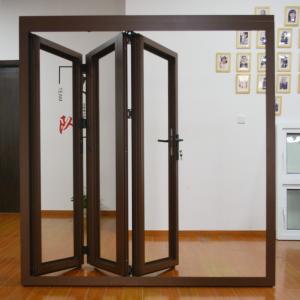 Quality Black Aluminum Folding Doors Low E Glass Waterproof Bifold Doors Black Aluminium wholesale