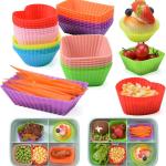 Silicone Lunch Box Dividers, Colorful Bento Box Dividers, Silicone Cupcake