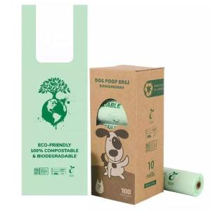 Quality PLA Green Plastic Eco Friendly Compostable Biodegradable Dog Waste Bags Puppy Poop Bags wholesale
