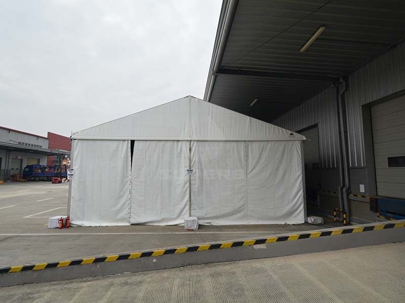 Double PVC Aluminum Warehouse Storage Tent Anti UV 102km/H Wind Load