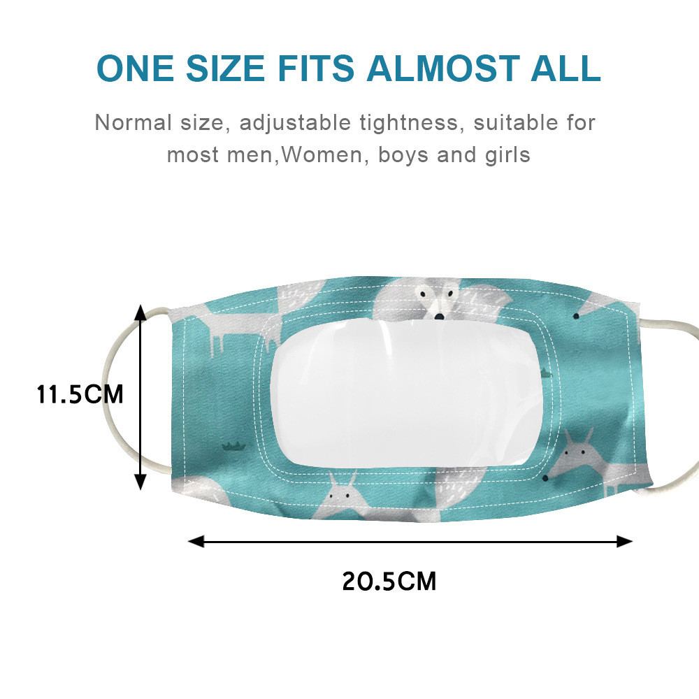 Reusable PET cloth visible mouth mask lip language face mask for deaf dumb people