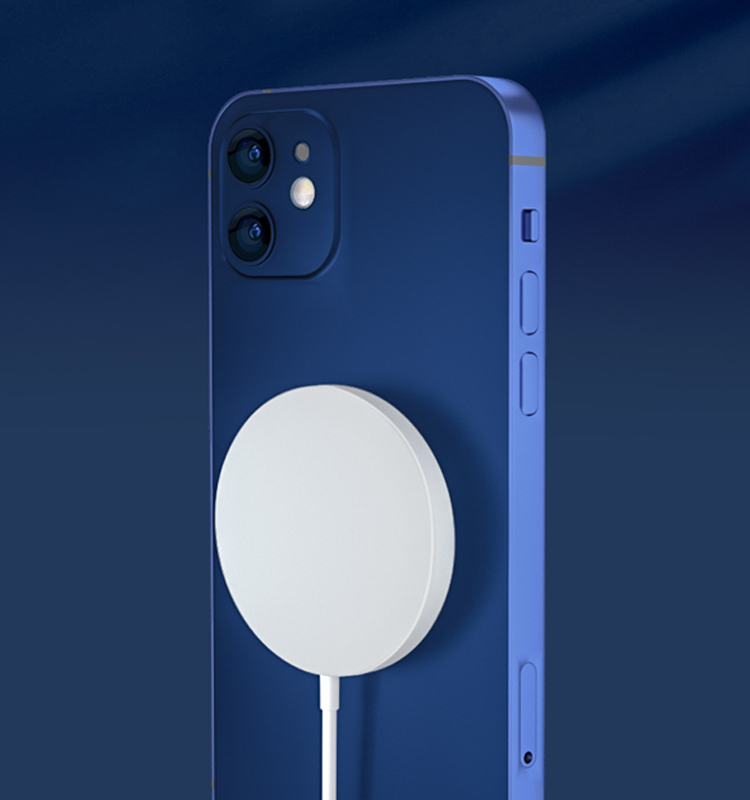 6mm distance Ultra Thin Round 15W qi wireless charger For IPhone 12