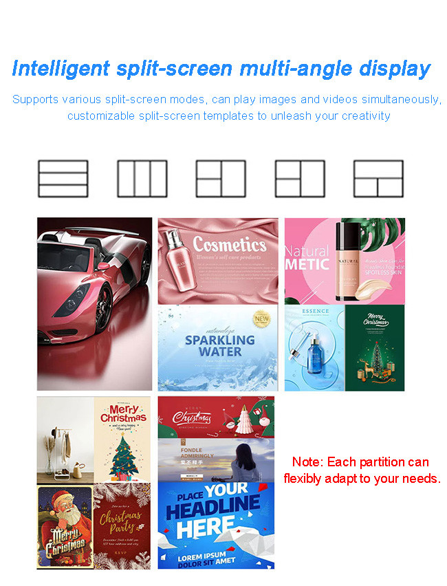 Moveable Outdoor Floor Stand Display LED Poster Screen Black Floor Standing IP67 LCD 4K SDK Kit P3 Led Panel