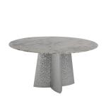Stainless Steel Marble Dining Table 6 Seater Marble Look Dining Table