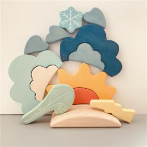 Quality Montessori Educational Wooden Weather Blocks For Children wholesale