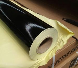 Quality Printable Black Reflective Vinyl Roll , Dustproof Diamond Grade Reflective Vinyl wholesale