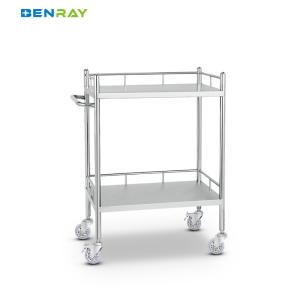 Quality 3 Layer Hospital Stainless Steel Medical Instrument Trolley wholesale