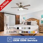 Traditional Ceiling Fan Light Satin Nickel Body 3 Light Kit AC Motor