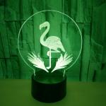 OEM company logo building mountain birds shape 3D LED Night Light Flamingo