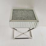 X shape Mirrored Diamond Stainless Steel Side Table