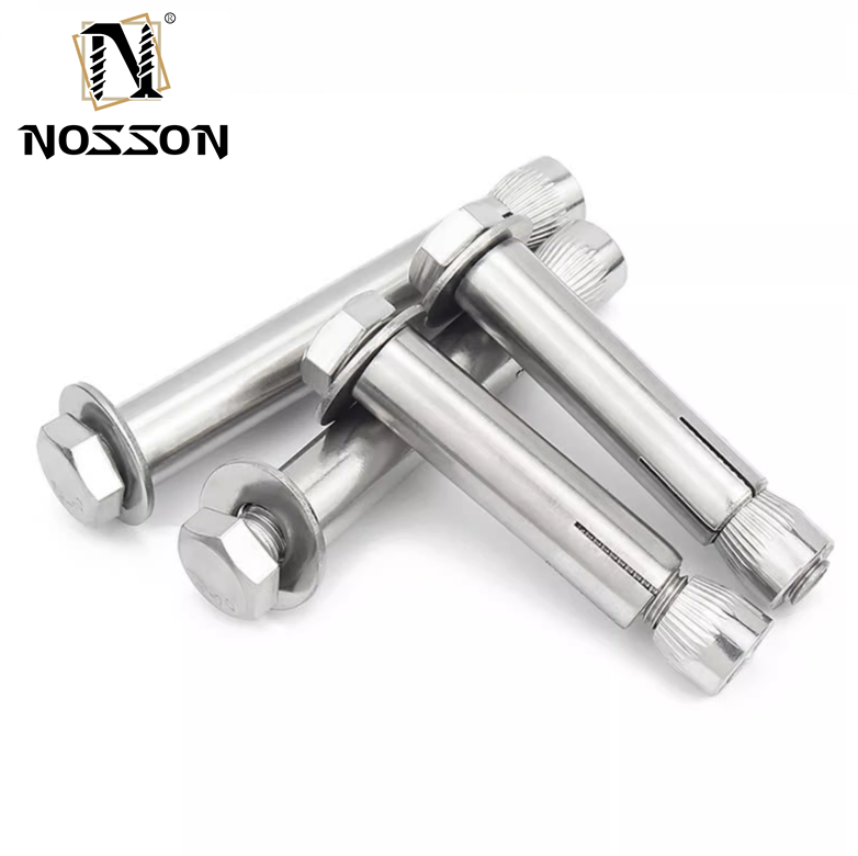 Brown Steel M6 M8 M10 Expansion Anchor Bolt Fix Bolt Shield Anchor With Hex Bolt For Heavy Duty Applications Grey Finish