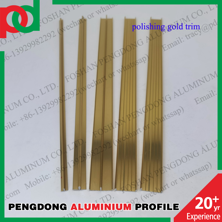 Aluminium Profiles Polishing Decorative Edging Tile Trim Popular Silver And Gold Color