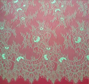 Quality French Eyelash Lace Fabric with cord for Bridal Dress with Ivory color wholesale