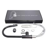 Lead free Matte black long neck kitchen faucet single handle black kitchen