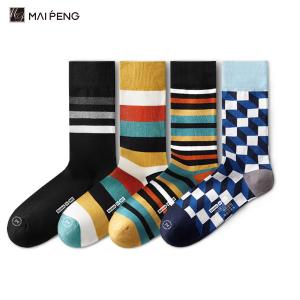 Quality Custom Striped Plaid Casual Breathable Socks Cotton Luxury Socks For Men wholesale