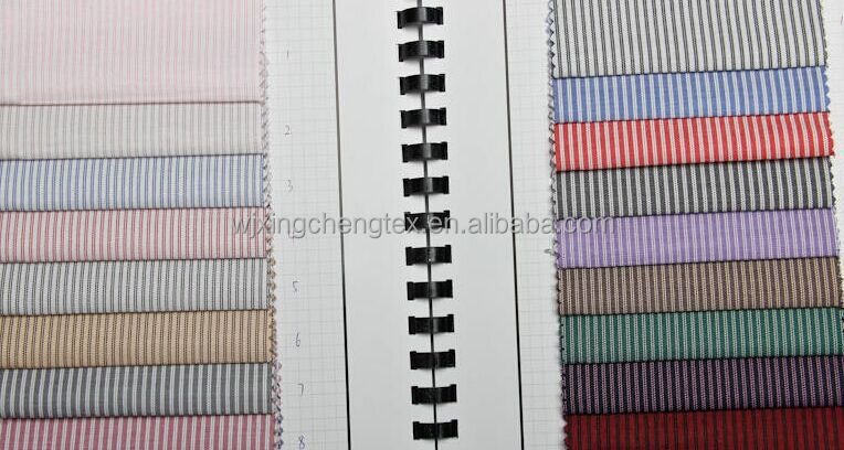 Customizable Yarn Count Blackout TC Stripe Yarn Dyed Men's Shirt Fabric for Export