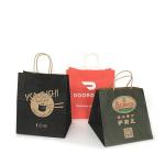 FSC Custom Promotional Plain Kraft Brown Paper Carrier Bags For Food Delivery
