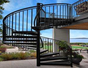 Quality Customization Metal Spiral Staircase Stainless Steel Raillling Uninterrupted View wholesale