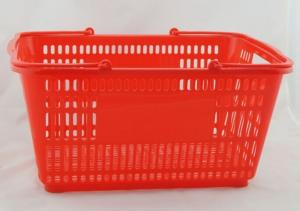Quality PP Supermarket Hand Shopping Basket , Red Carry Shopping Baskets 500x350x255mm wholesale