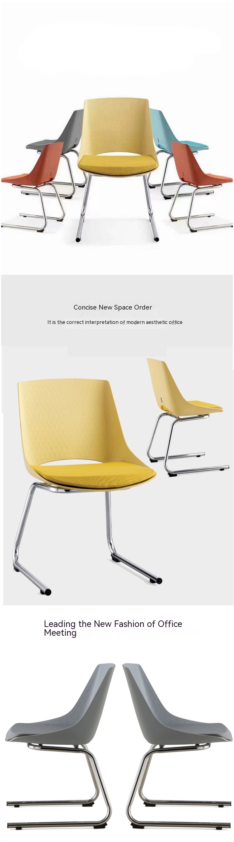 Office Sleigh Leg Modern Design Plastic Stackable Training Center Chairs for Learning
