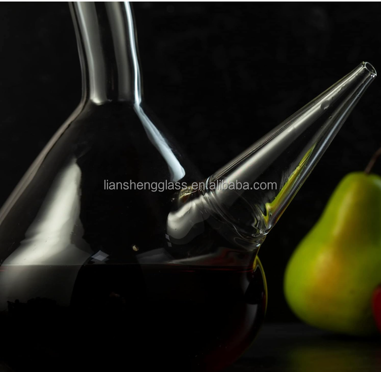 Lead Free Glass Wine Decanter For Wine Gift Glass Collar Material OEM ODM