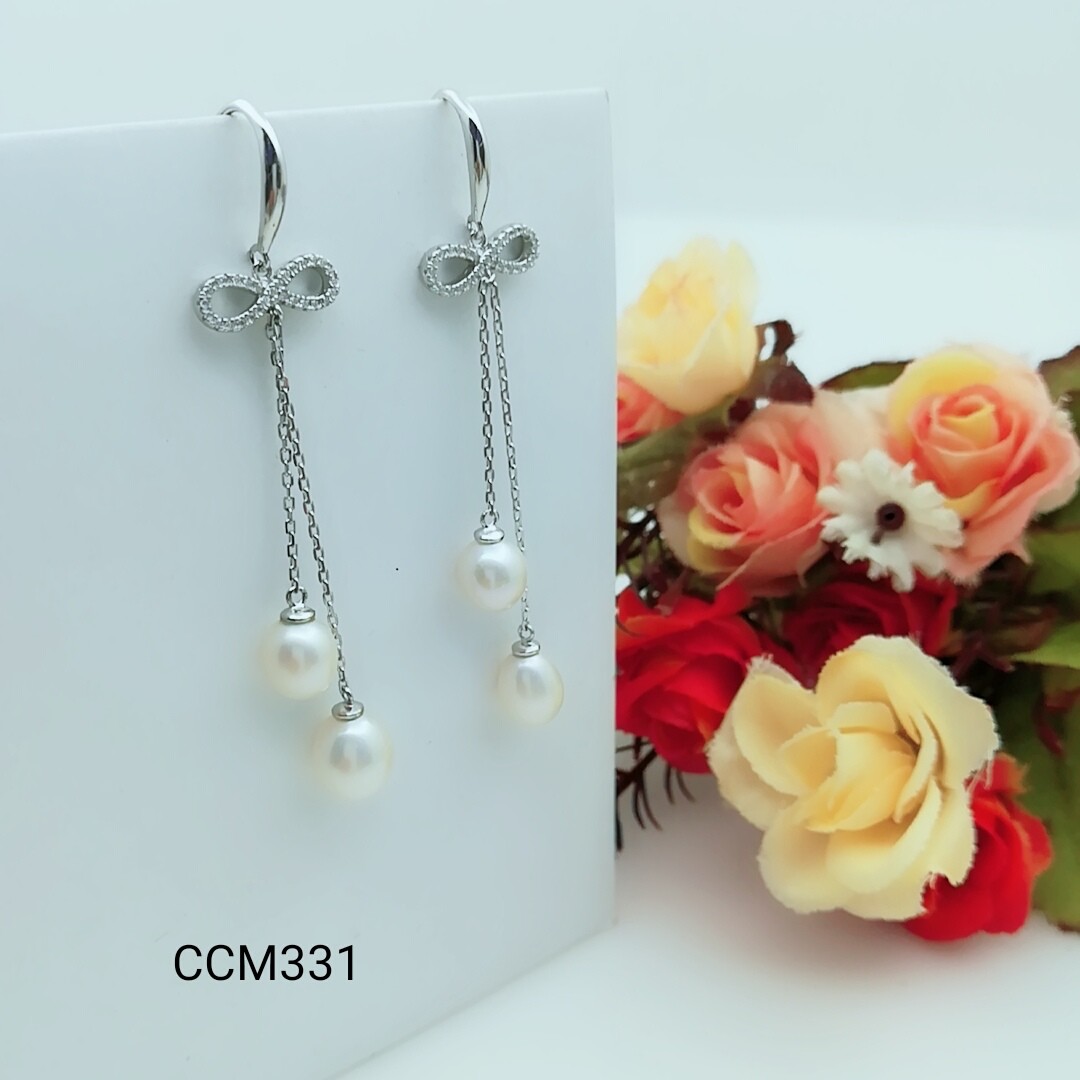 2018 New latest design of pearl earrings fashion pearl earrings silver tassel earrings WD119