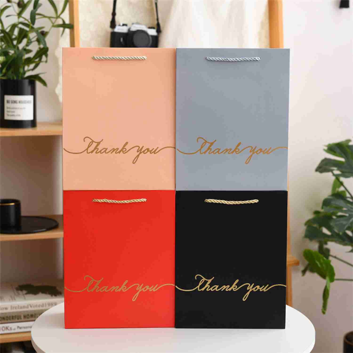 Customize Design Black Small Thank You Shopping Paper Bag For Small Things