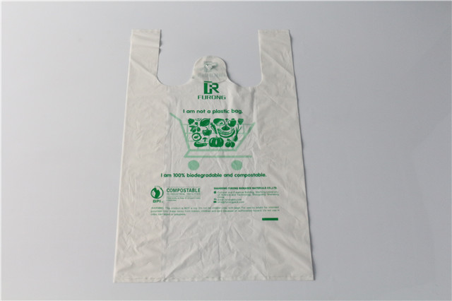 Small Biodegradable Compostable Shopping Bags PBAT Cornstarch For Food