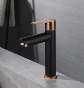Quality Matte Black Bathroom Vessel Sink Faucet SUS304 Stainless Steel Basin Cold Tap wholesale