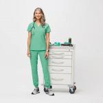 Cotton Blends Hospital Staff Uniforms Anti Pilling Medical Lab Coat