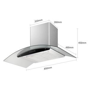 Quality Commercial Cooker 60cm Rangehood Stainless Steel Glass Panel wholesale