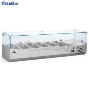 Quality No Fluorine Practical Pizza Prep Station , Silver Countertop Sandwich Display Fridge wholesale