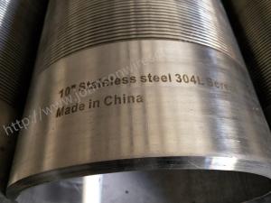 Quality Stainless Steel 304l Johnson Vee Wire Screen , Deep Well Wound Screen 35kg / Meter wholesale