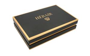 Quality Custom printed Rigid Cardboard Box Black For Hair wholesale
