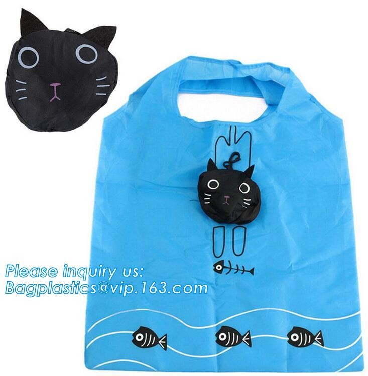 Recycled Foldable Nylon Polyester Tote Bag with logos polyester shopping bag Custom advertising handle non woven bag PAC