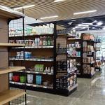 Wood Grain Supermarket Gondola Display Commercial 60kg / Layer