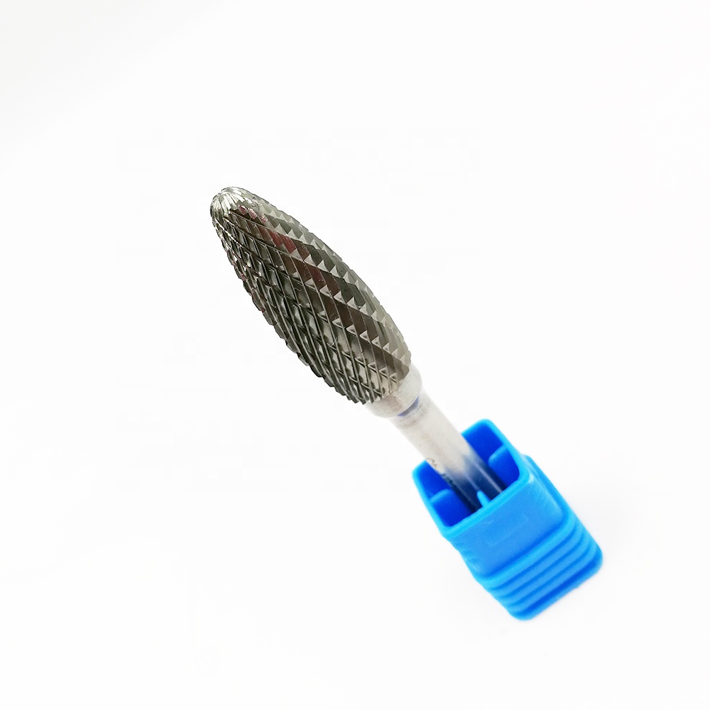Flame - Shaped Tcarbide Burr Die Grinder Bit / 6mm Ball Head Carbide Rotary Burr