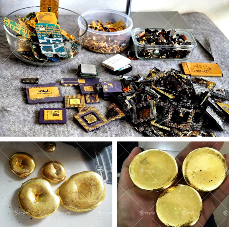 100-250 kw Power PCB RAM IC Chips Gold Recycling Machine Gold Recovery Plant