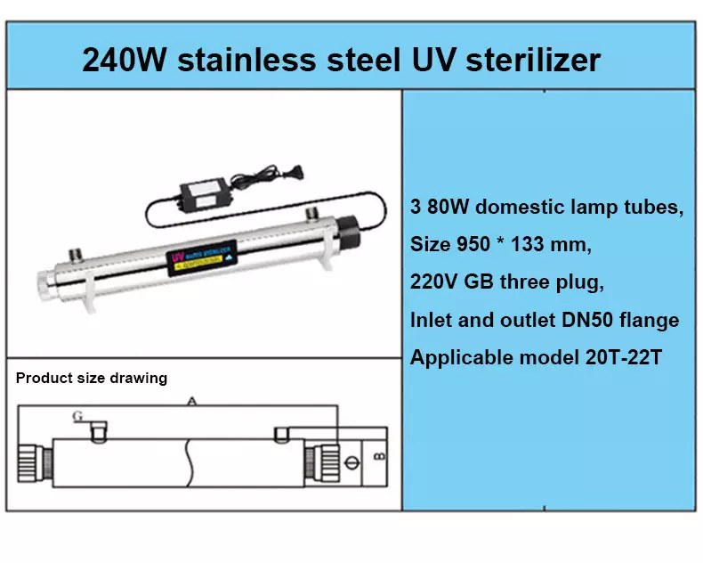 9000h Uv Water Sterilizer High Flow Intelligent Induction Water Disinfector 16w 25w 30w 55w