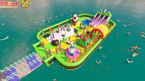 Quality Large Outdoor Playground Jumping Inflatable Water Castles On Ocean wholesale